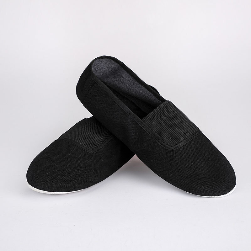 Zapatos planos de suela de cuero para hombre y mujer, calzado de baile, Ballet, gimnasia, Yoga, profesor, Fitness, color blanco y negro, EU22-45
