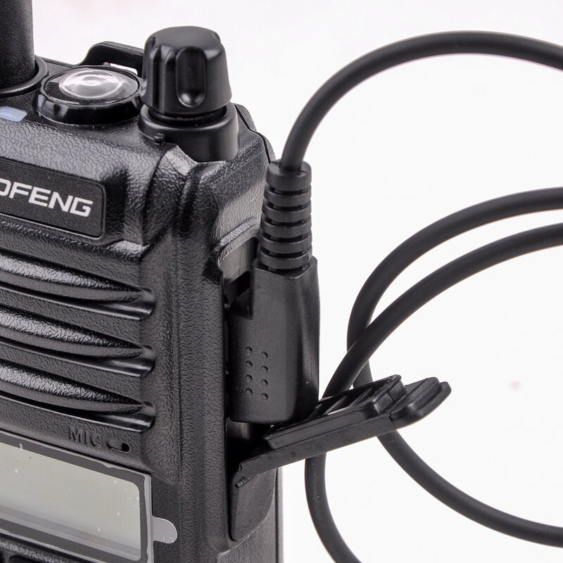 Baofeng-walkie-talkie con tubo hueco de aire, auriculares internos con luz LED PTT, micrófono, puerto K