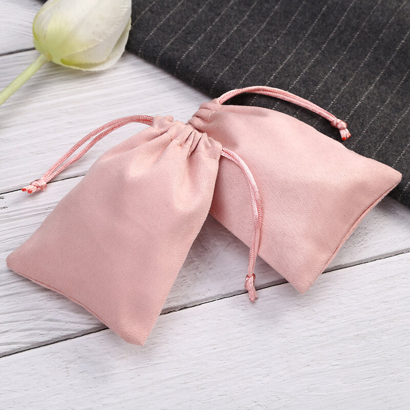 50pcs Flannel Jewelry Packaging Pouches Chic Purple Wedding Favor Gift Bag Velvet Drawstring Pouch for Cosmetic Makeup Eyelashes