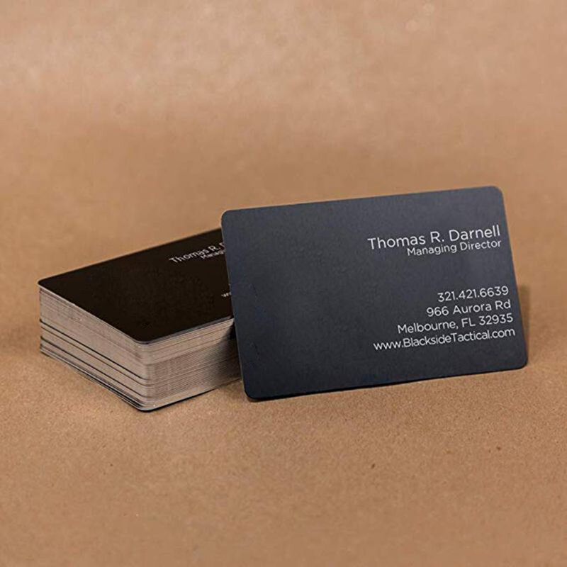 Набор чистых металлических визитных карточек с сублимационной печатью, 50 шт.