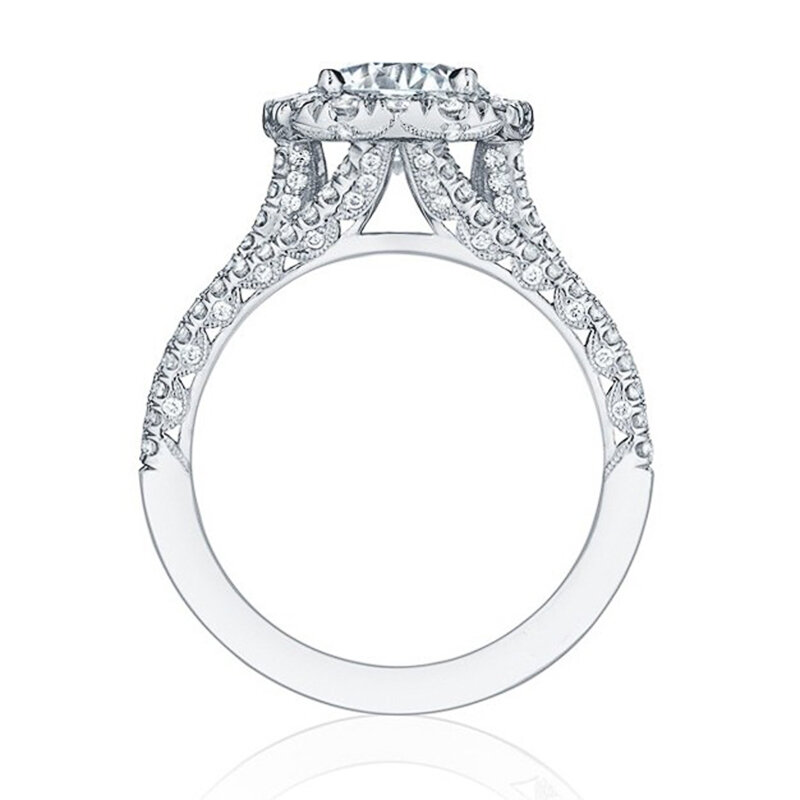 Huitan Cincin Wanita Trendi dengan Kubus Brilian Zirconia Cincin Pertunangan Mewah Mode Pesta Pernikahan Perhiasan Drop Pengiriman