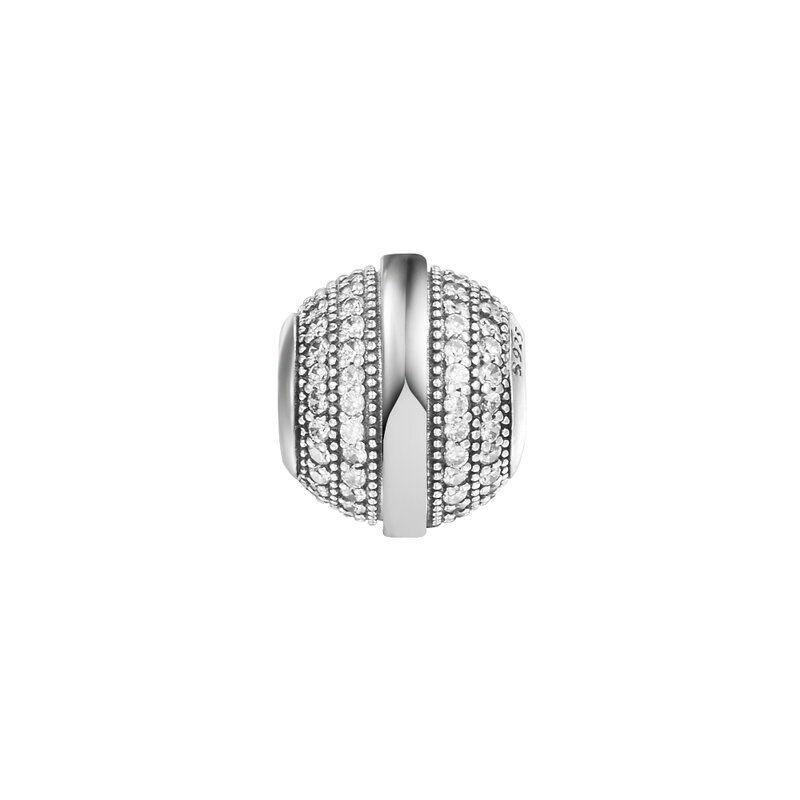 Pavé & logo charme 2021 verão original frete grátis jóias feminino barato pingente 100% real s925 prata esterlina contas