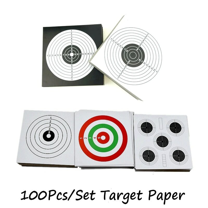 100 Buah/Set Kertas Latihan Menembak Target Menembak untuk Corong Peluru Perangkap Pelet Perangkap Paintball Berburu Aksesori