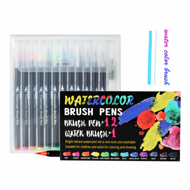 72สีสีน้ำปากกา Art Marker สำหรับระบายสีหนังสือการ์ตูนตัวอักษรโรงเรียนอุปกรณ์เครื่องเขียน