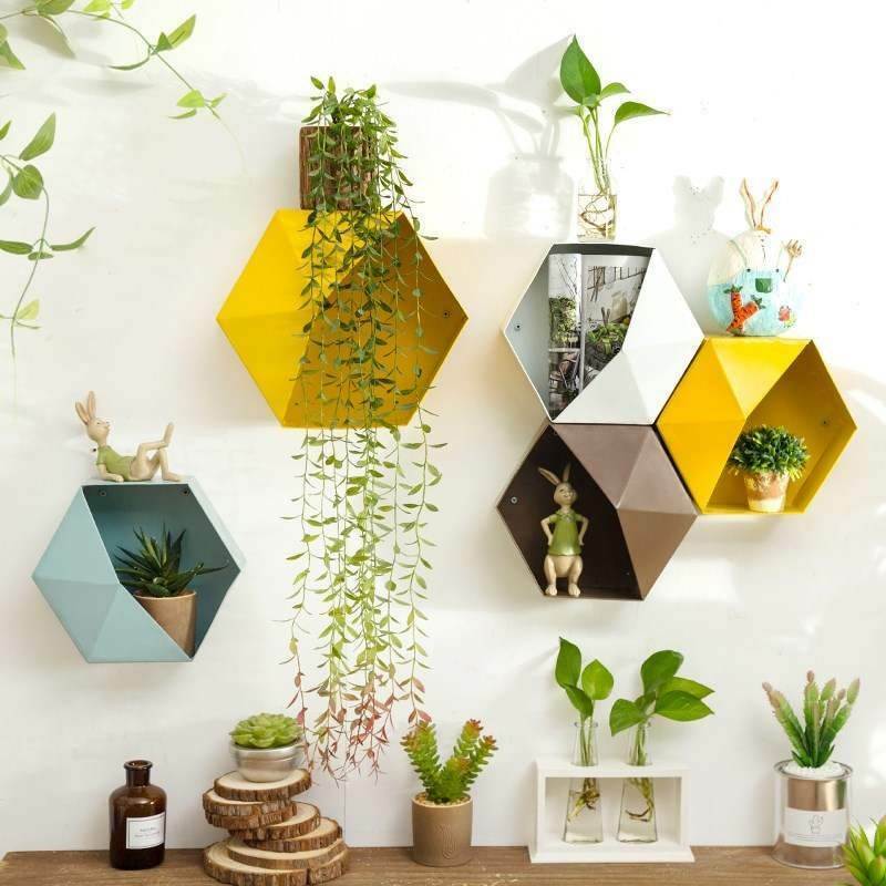 Multifuncional Wall Hanging Prateleira Flower Pot, Nordic Home Decoração, Caixa De Armazenamento, Decoração Do Quarto, Mural De Combinação Criativa