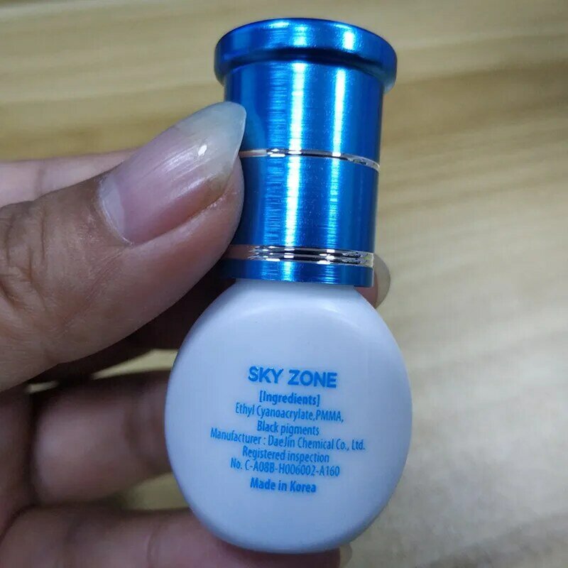Pegamento Original de Corea 5g Sky Zone, pegamento de extensiones de pestañas de baja irritación 1-2s, retención de secado rápido, 6-7 semanas, herramienta de maquillaje