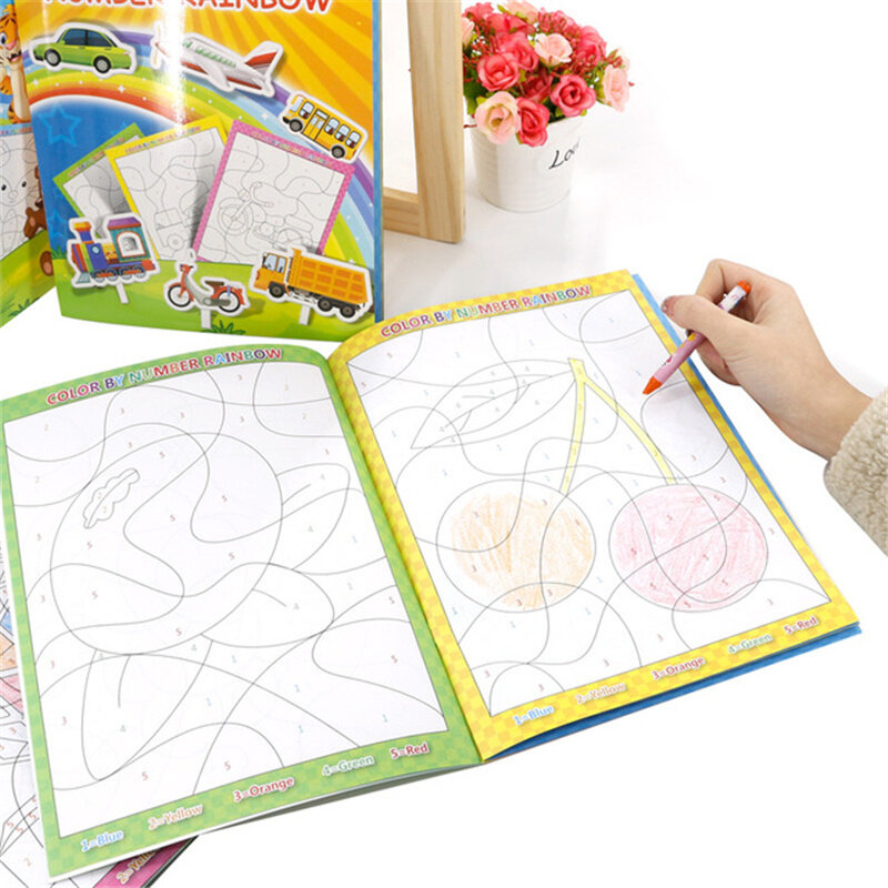 1ชุด Magical Tracing คัดลอกตัวอักษร Reusable สมุดภาพระบายสี Magic Water Drawing Book เด็กวัยหัดเดิน Early Education การเรียนรู้ของเล่น