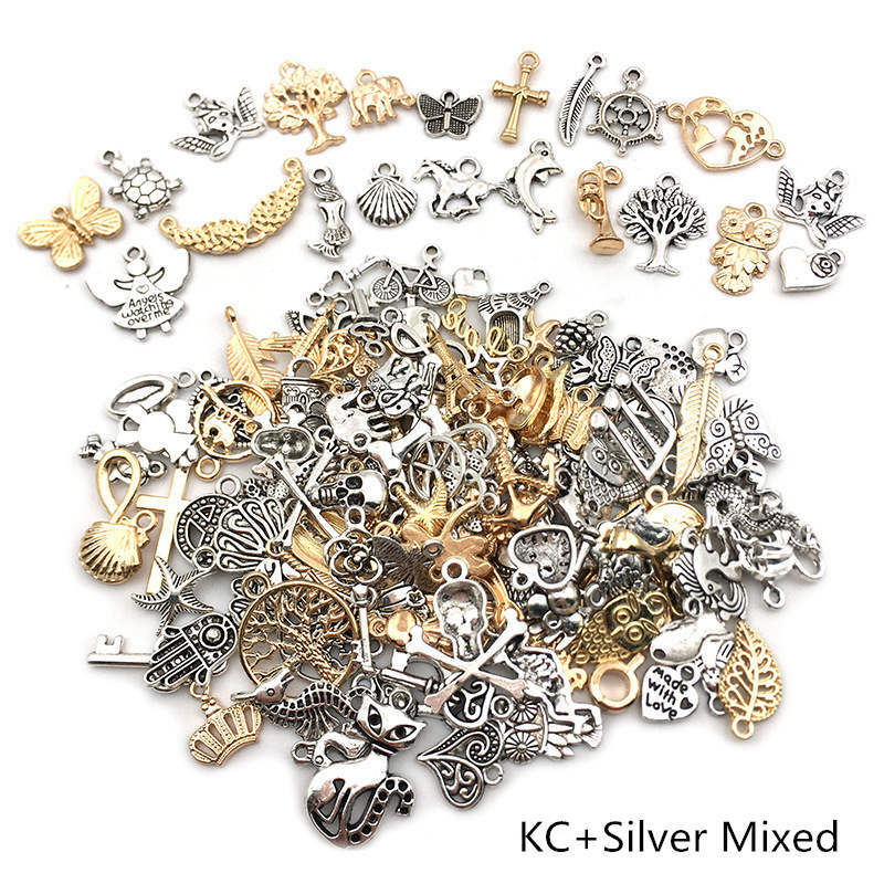 30 buah campuran Vintage logam hewan burung jimat manik-manik DIY gelang liontin kalung aksesoris untuk membuat perhiasan temuan