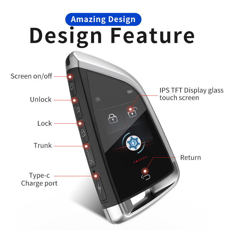 CF568 chiave LCD modificata universale telecomando Smart Keyless Entry per BMW per Benz per Audi per VW per Hyundai per KIA inglese/coreano