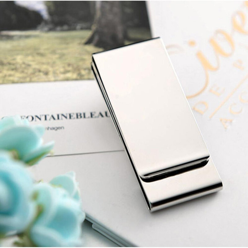 Stainless Man Pocket Money Clip Dollar Metal Clamp Card Clips Credit Cards Money Holder New