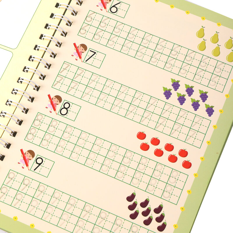 الأرقام العربية ثلاثية الأبعاد كتاب للخط كتاب النسخ الرقمية للأطفال الكتابة اليدوية الأطفال تعلم الرياضيات الكتابة ممارسة الكتب