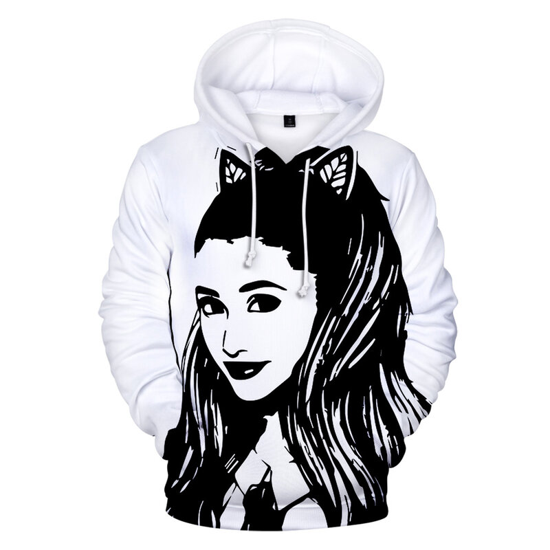 Hot Singer Ariana Grande 3D Sweatshirt Men/Women Long Sleeve Harajuku Hooded pullovers Fashion personality Ariana Grande Hoodies