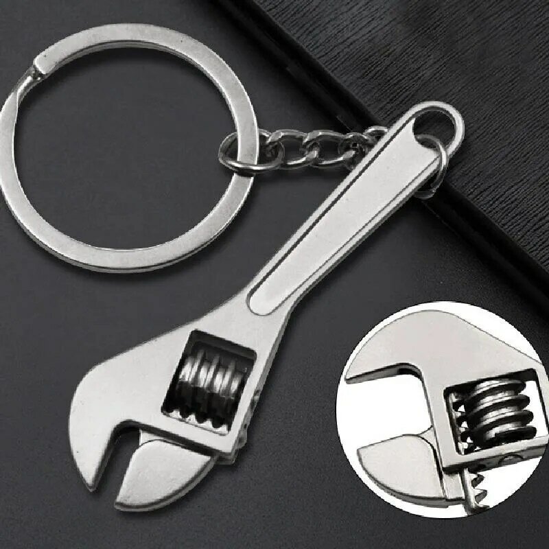 Porte-clés de voiture en acier inoxydable, Mini clé en métal, argent créatif, décoration artisanale, ornement, clé de Simulation