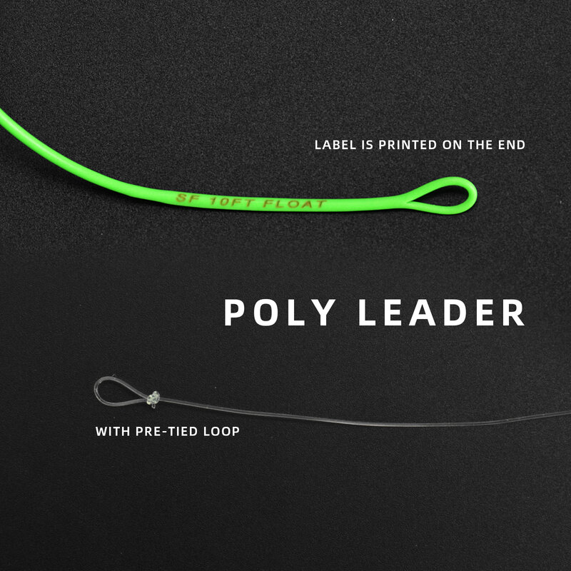 Polyleader monofilamento Core Leader Fly Line, Fly Fishing, Salmon Poly Leader, 10 ', SF, 1Pc, 1Pc