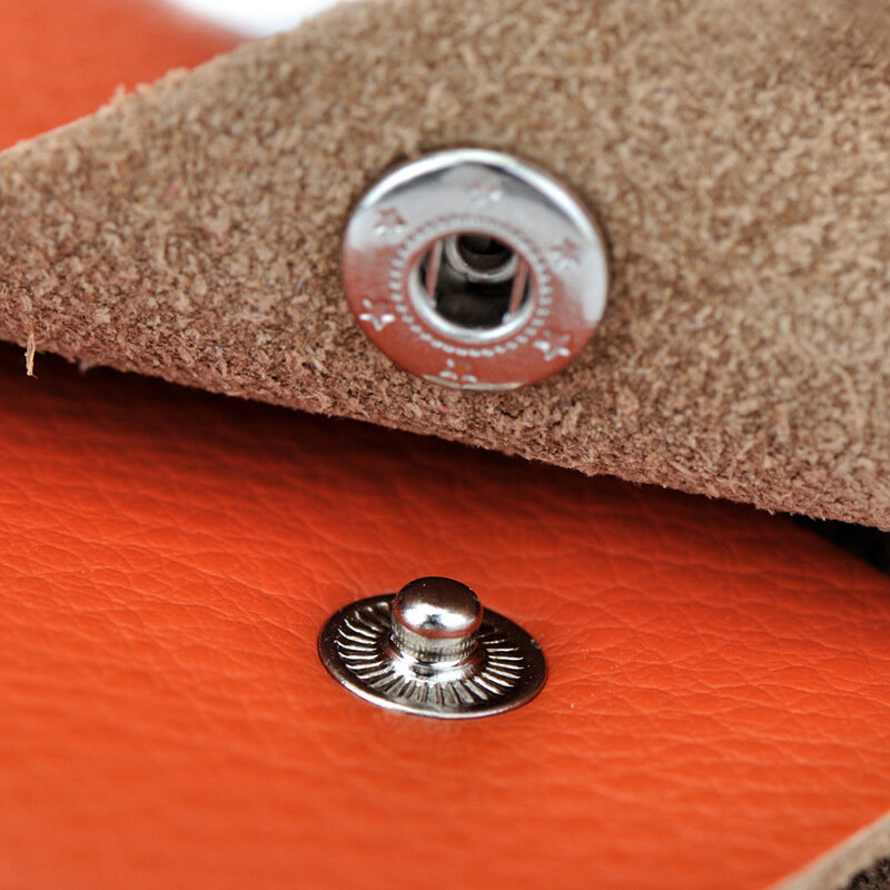 Porte-clé de voiture en cuir unisexe, 1 pièce, sacoche de rangement de couleur unie Simple