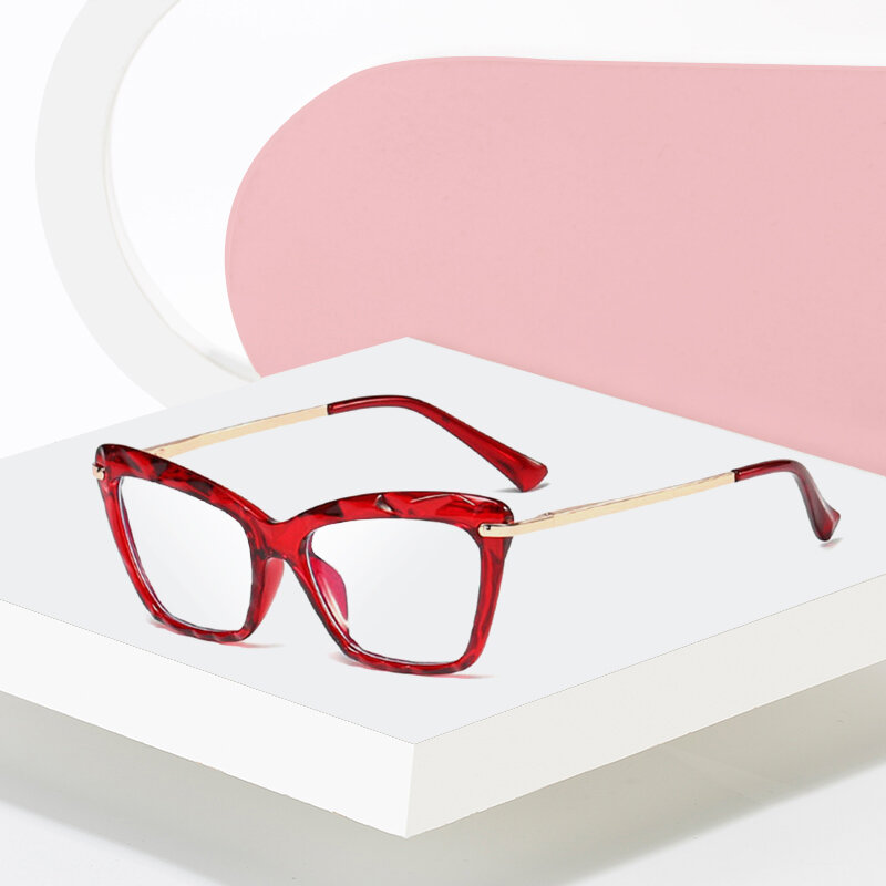 Óculos Acetate Rim para mulheres, óculos com pernas de metal, óculos Brand Designer, armação de óculos Estilos de moda