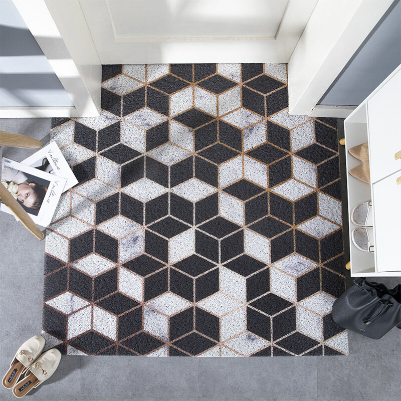 PVC Silk Loop Door Mat carpet geometric Irregular Shape Rug Anti-slip floor mats carpet mat can be cut Nordic Minimalist carpet