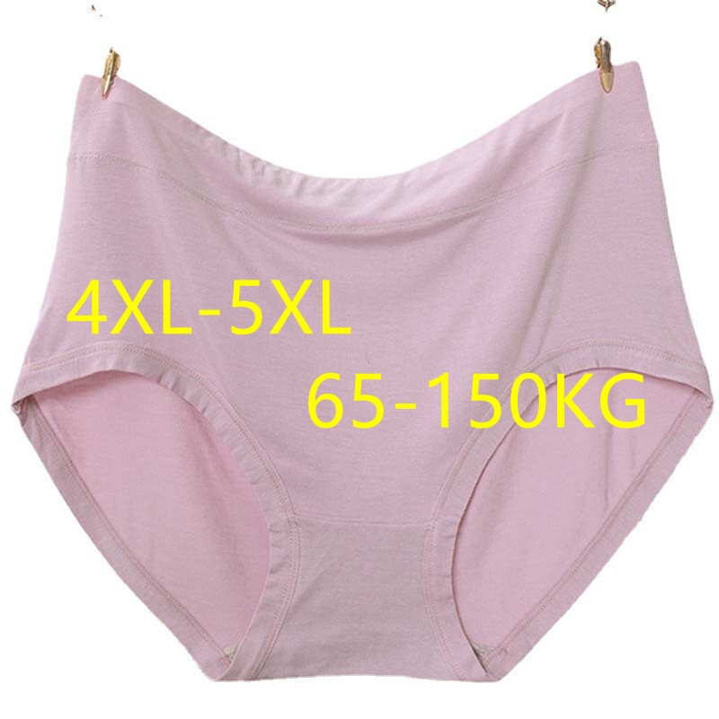 Bragas de talla grande para mujer, ropa interior Sexy de algodón suave, transpirable, ultrafina, de cintura alta, 65-150kg