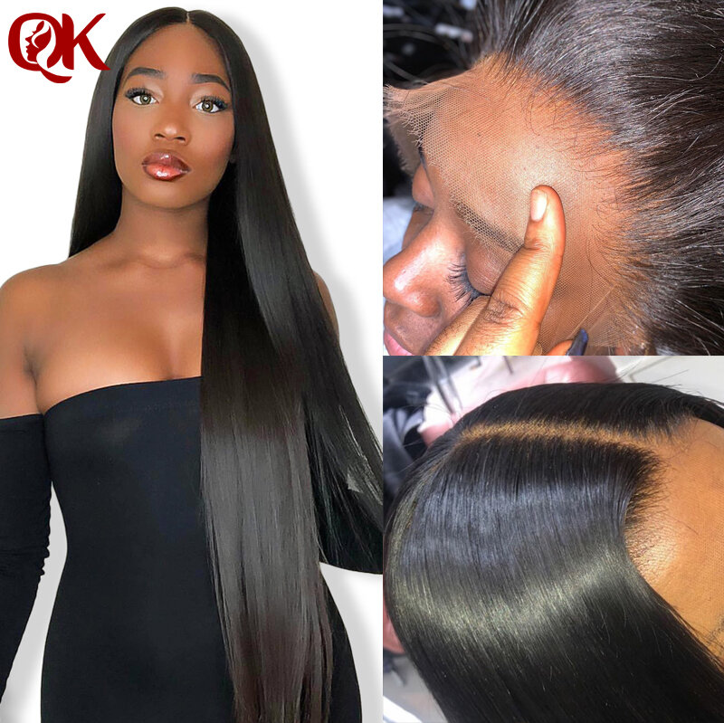 Straight Bundles With Invisiable HD Frontal  Brazilian Hair Weave Bundles With Closure Remy Human Hair Lace Closure With Bundles