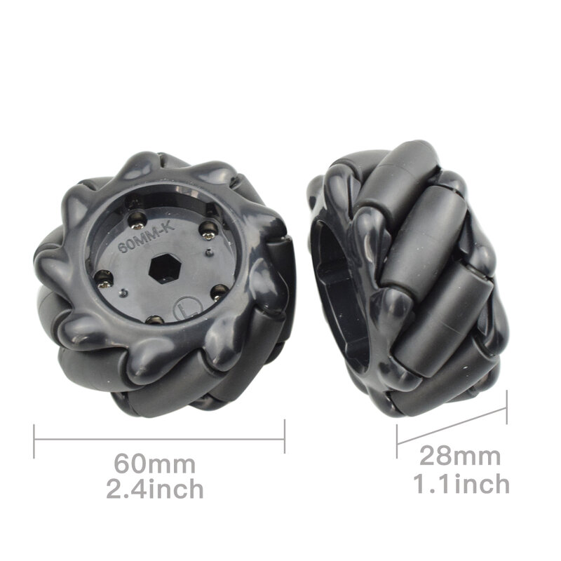 60mm Mecanum Wheel Omni-directional Tire with 4pcs Legos Motor Connector for Arduino Raspberry Pi DIY RC Toy Parts
