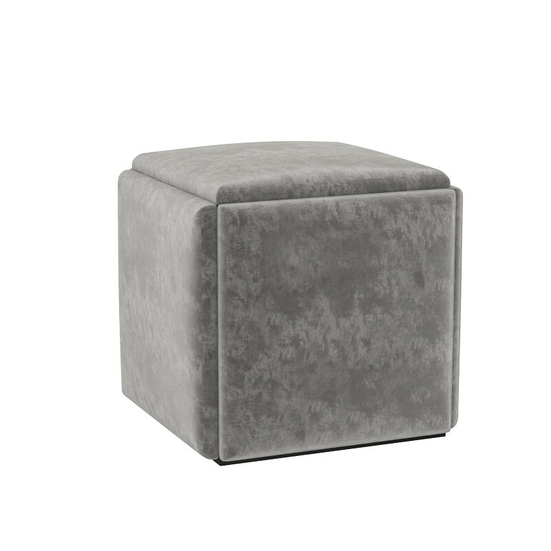 5 Pcs Simple Rubik 'S Cube เก้าอี้โซฟาสตูลประหยัดพื้นที่ห้องนั่งเล่นผสมสตูลหนังเก้าอี้รองเท้าสตูลในครัว...