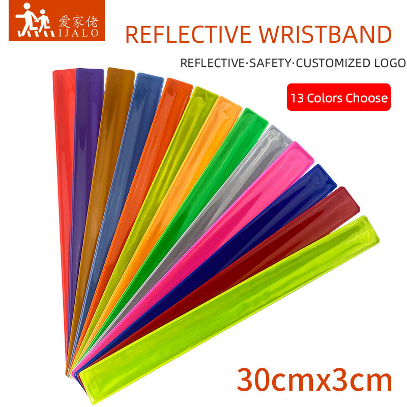 Braccialetti riflettenti da 30CM braccialetti con cinturino schiaffo regali promozionali per uomo donna bracciale per la corsa della sicurezza sportiva visibilità