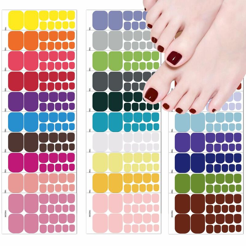 Baking Free European and American Solid Color Toenail Stickers  Waterproof Fashion Nail Stickers Manicure Decals