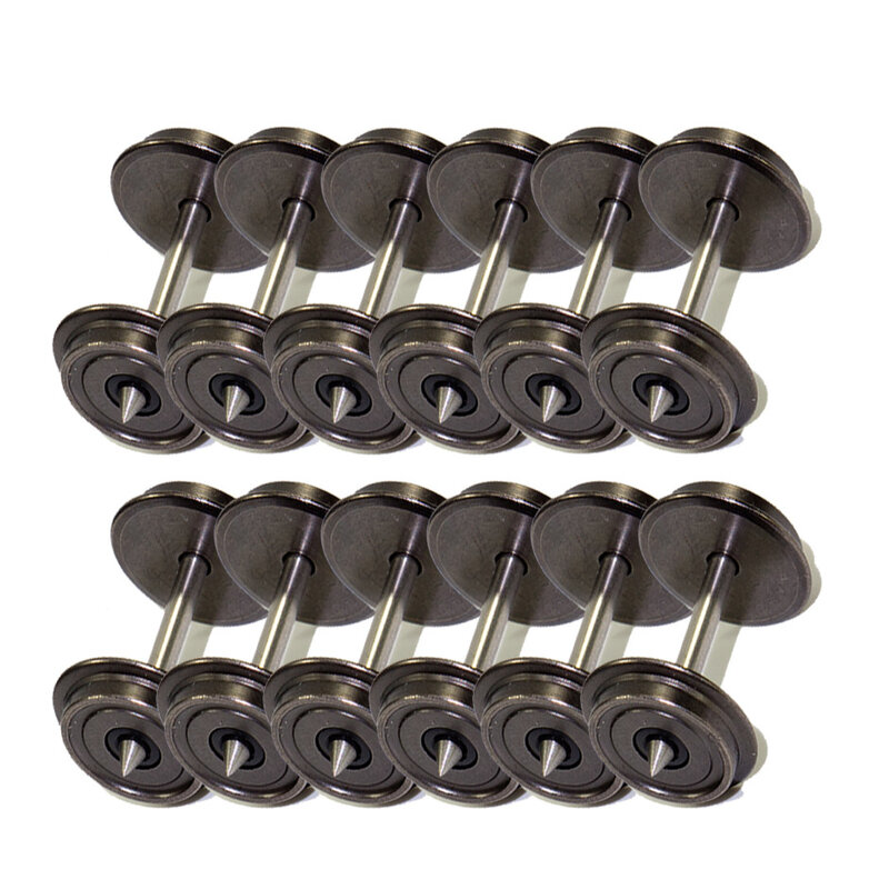 Evemodel-ruedas de Metal DC de 12 piezas/24 piezas, modelo de trenes HO a escala 1:87, 36 pulgadas, C8724