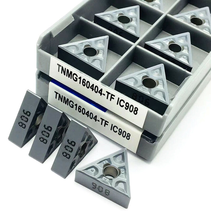 Tnmg160404 tf ic907/ic908 tnmg160408 tf ic907/ic908 torneamento cilíndrico ferramenta torno peças tnmg 160404 carboneto de alta precisão