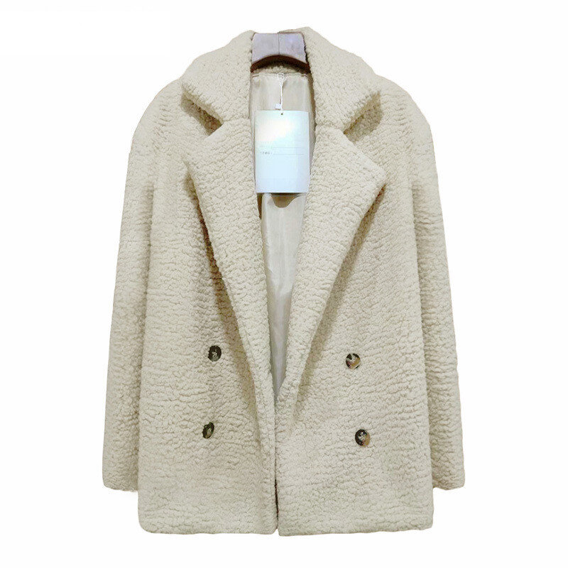 Manteaux en fausse fourrure pour femmes, manteau Teddy à manches longues, vestes en fourrure moelleuse, veste chaude d'hiver, surdimensionnée, manteau décontracté pour femmes, 2021