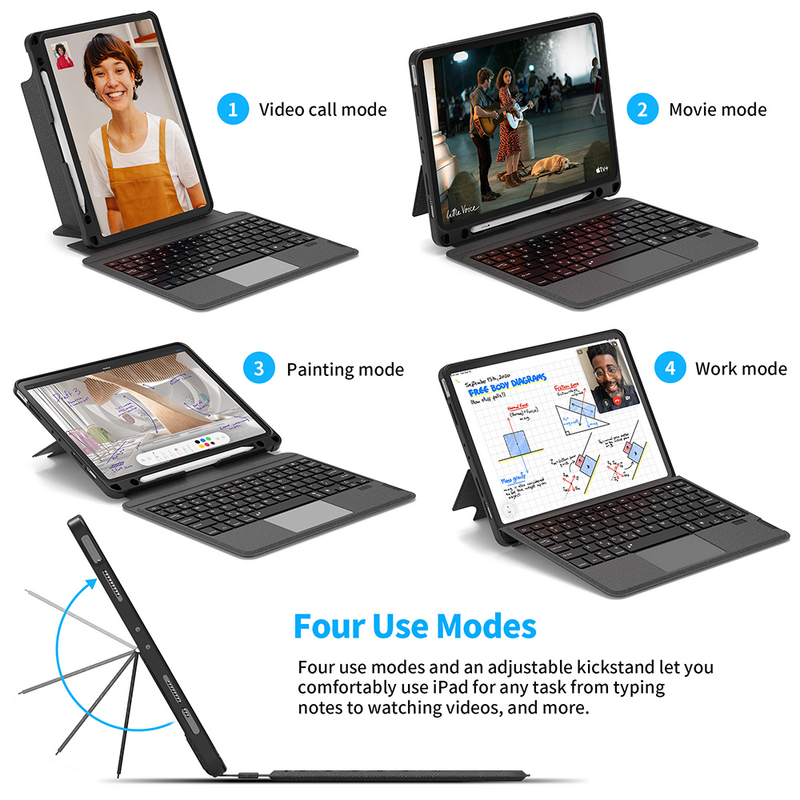 Новая беспроводная клавиатура для iPad Pro 12,9 11 10,9 10,5 10,2, магнитная Съемная клавиатура для iPad Pro 11 2021, клавиатура для планшета