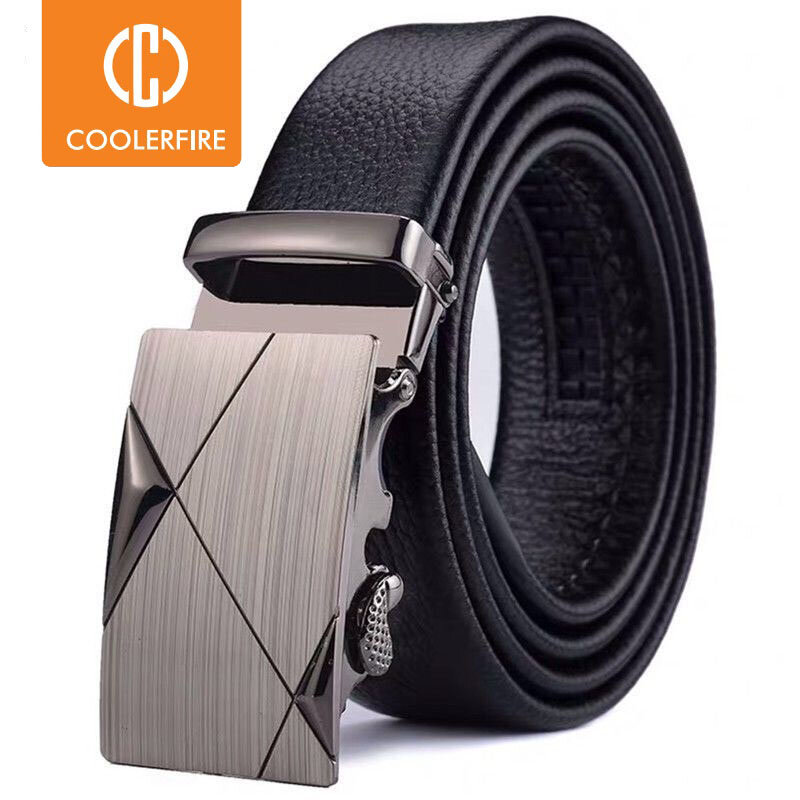 Men Belts Automatic Buckle Belt Genune Leather High Quality Belts For Men Leather Strap Casual  Buises  for Jeans