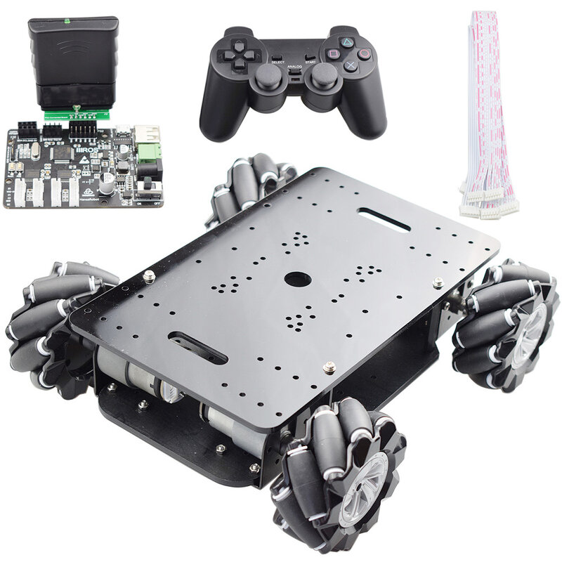 Kit de coche Robot de rueda Mecanum con Motor codificador de 4 piezas para Arduino, Raspberry PI, juguete STEM DIY, chasis doble, carga de 5kg, barato