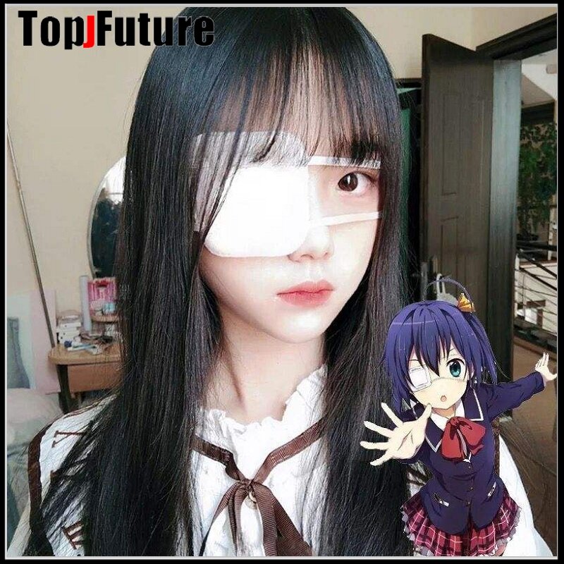 Bloodstain Anime przebranie na karnawał Eyeshade wyszywane serce z wzorem pojedynczego oka maska opaska na oczy nakrycia głowy LOLITA Cosplay Eye Mask