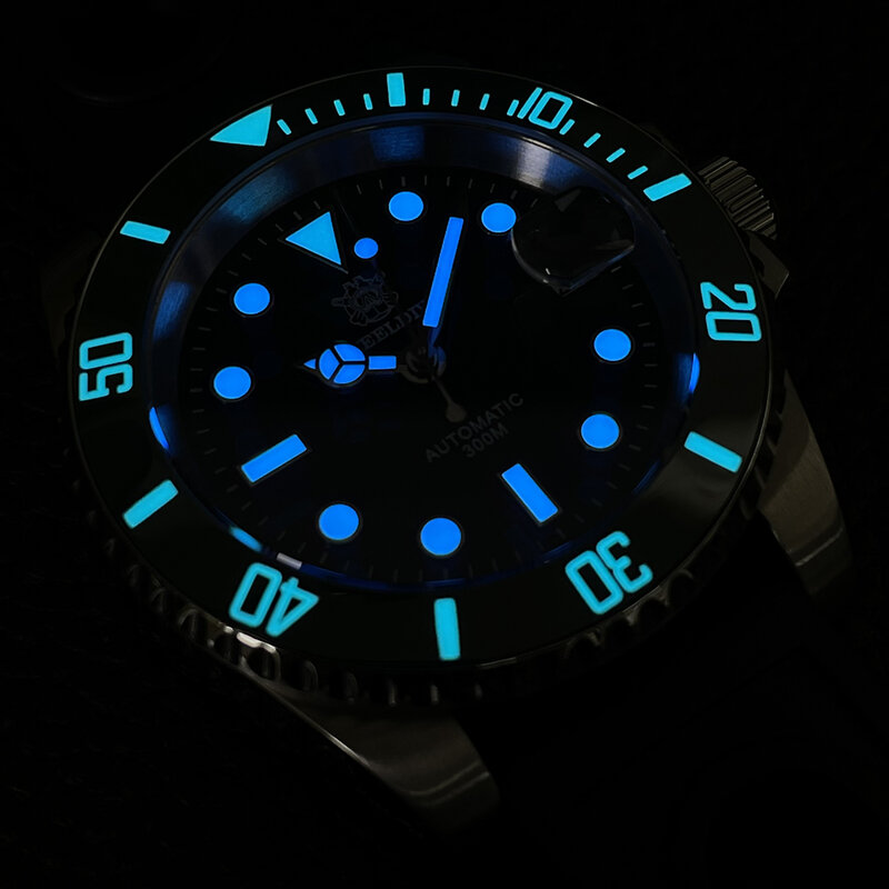 Steeldive Uhr SD1953 Luxus Wasser Geist Taucher Uhr Männer Schwarz Zifferblatt Sapphire Glas BGW9 Leucht NH35 Automatische Dive Uhr