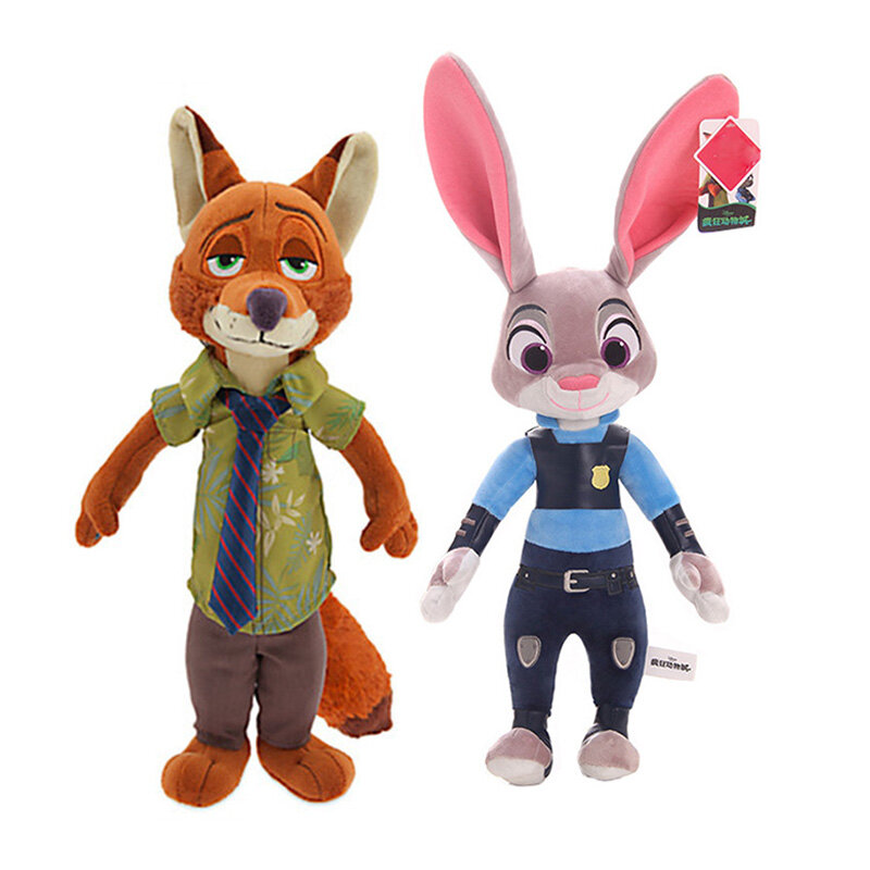 Disney Cartoon Anime Movie Zootopia peluche Fox Nick Wilde coniglio Judy Hopps Doll animali di peluche morbidi giocattoli regali di natale per bambini
