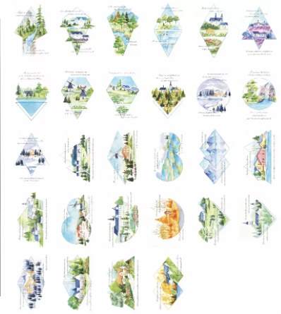 Carte lomo nature world en papier 52mm x 80mm (1 paquet = 28 pièces)