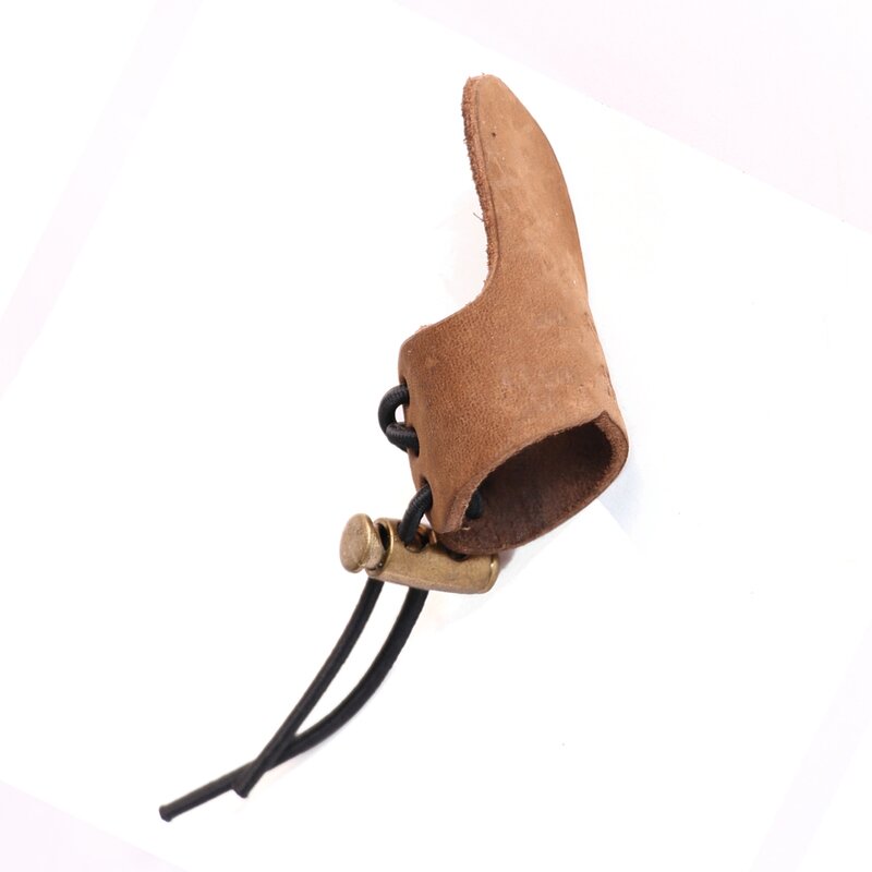 Protector de punta de dedo ajustable para caza, guante de tiro de cabeza ancha, imitación de cuero de vaca, Pulgar, tiro con arco, flecha