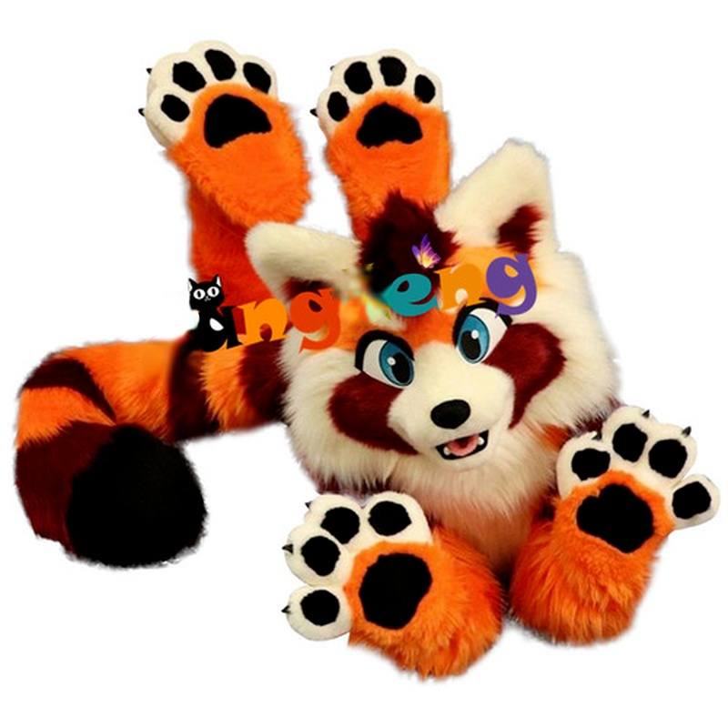 Fox Dog Mascot คุณภาพสูง Handmade ชุดเครื่องแต่งกาย Cosplay Party เครื่องแต่งกาย Ad