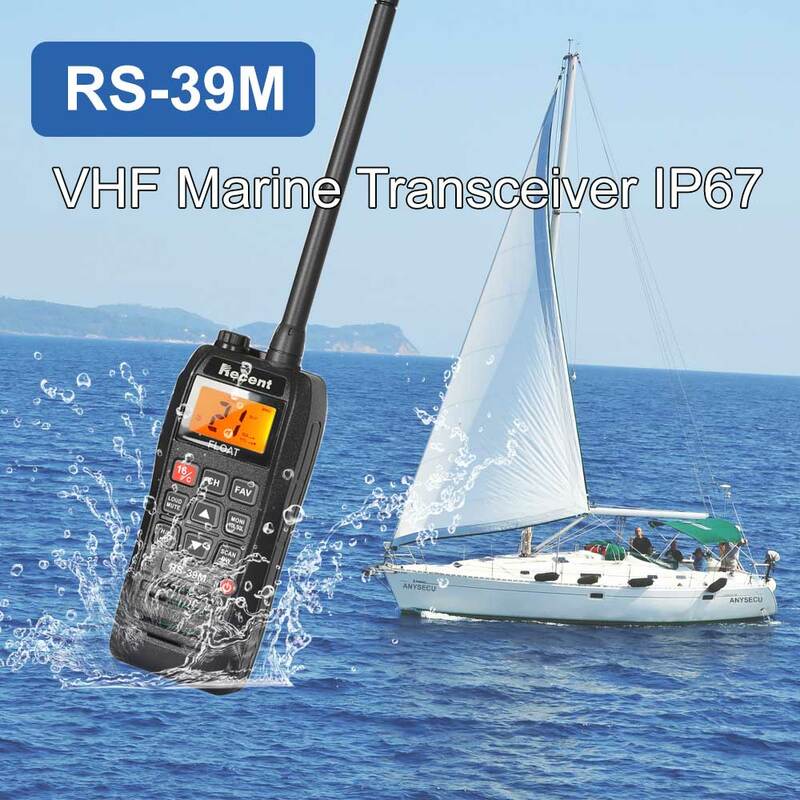 -163.275mhz rs-39m vhf rádio marinho, 6w, ip67, à prova d'água, portátil, para walkie-talkie