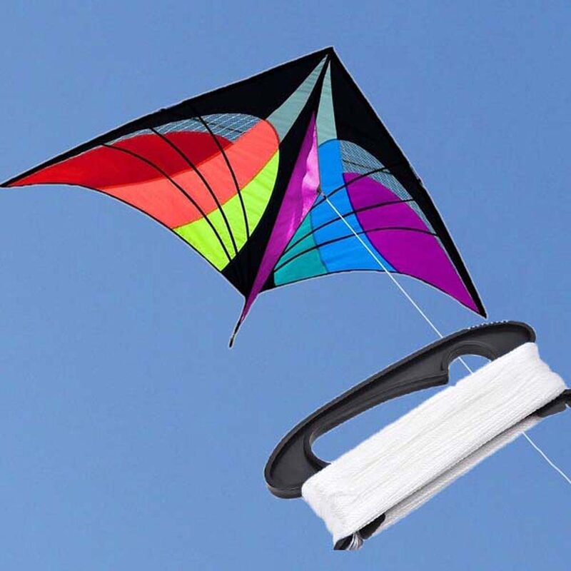 Zwart Kite Draad Winder Met 100 Meter Flying Kite Lijn D Vorm Plastic Kite Lijn Boord Vliegeren Lijn Outdoor speelgoed
