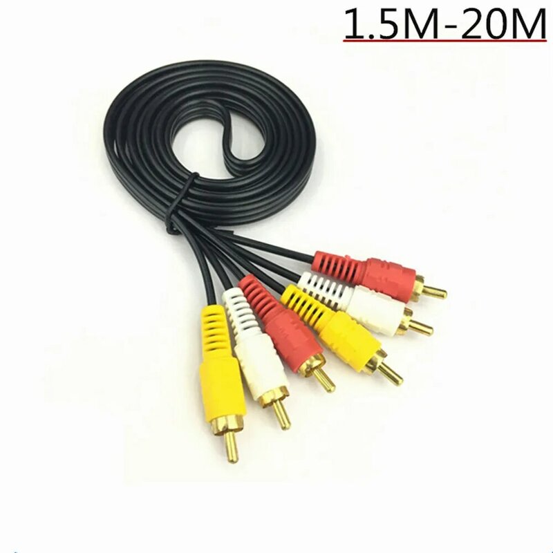3RCA Male to 3 RCA Male Composite Audio Video AV Cable Plug 3X RCA Retail & Wholesale 1.5M 3M 5M 10M 15M 20M