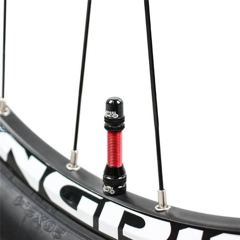MUQZI 2PCS จักรยาน Schrader วาล์ว60มม.ยาง A/V วาล์ว CNC หัวนมล้อวาล์วสำหรับ MTB แผนที่จักรยาน Tubeless Rim อุปกรณ์เสริม