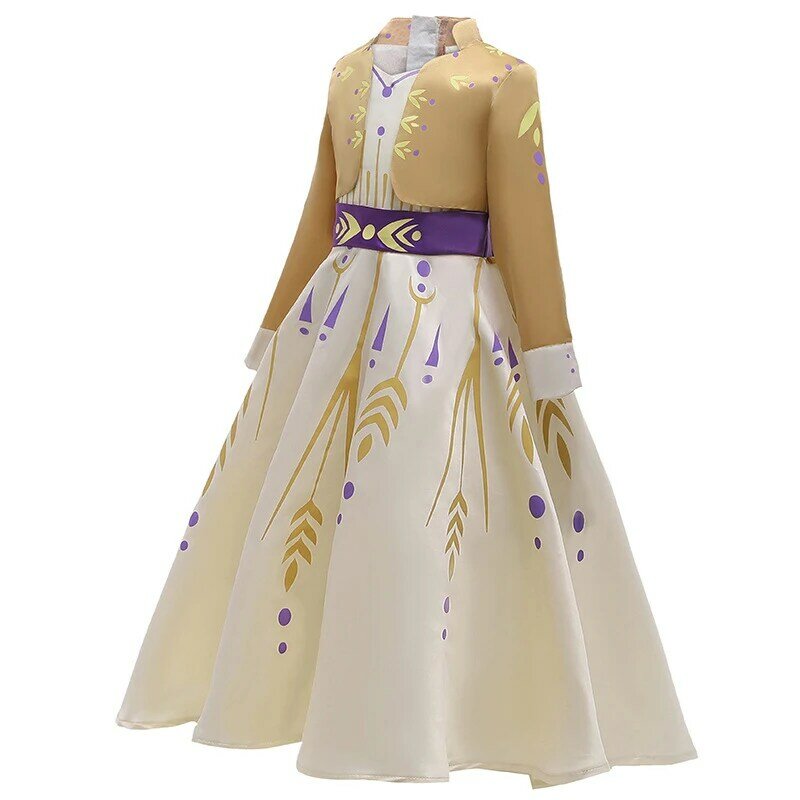 女の子のための冷凍プリンセスドレス,アンナの衣装,雪の女王,エルザの衣装,誕生日のためのアンナの衣装,ハロウィーンの衣装