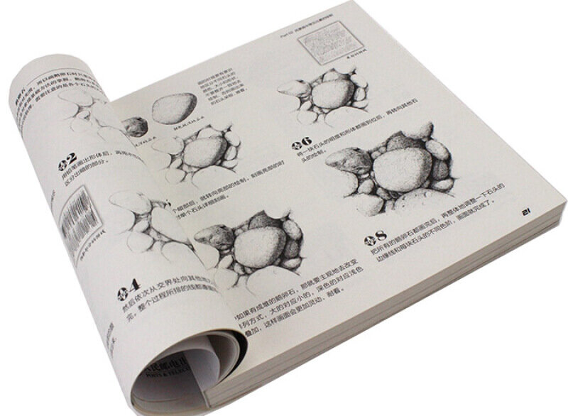 ใหม่ธรรมชาติภูมิทัศน์ภาพวาดและสร้างสรรค์หนังสือกวดวิชาสีขาวสีดำ Sketch Drawing Book ภาษาญี่ปุ่นดินสอ Art Book