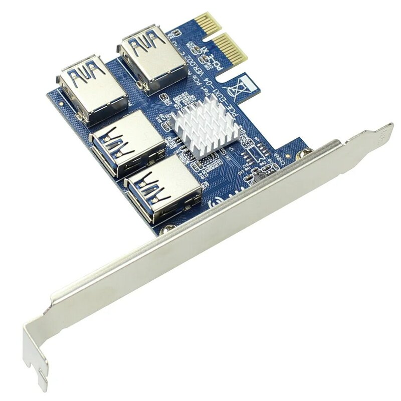 Carte de multiplicateur de Port PCIe USB, adaptateur PCIe Express 1 à 4 pour Machine mineur BTC