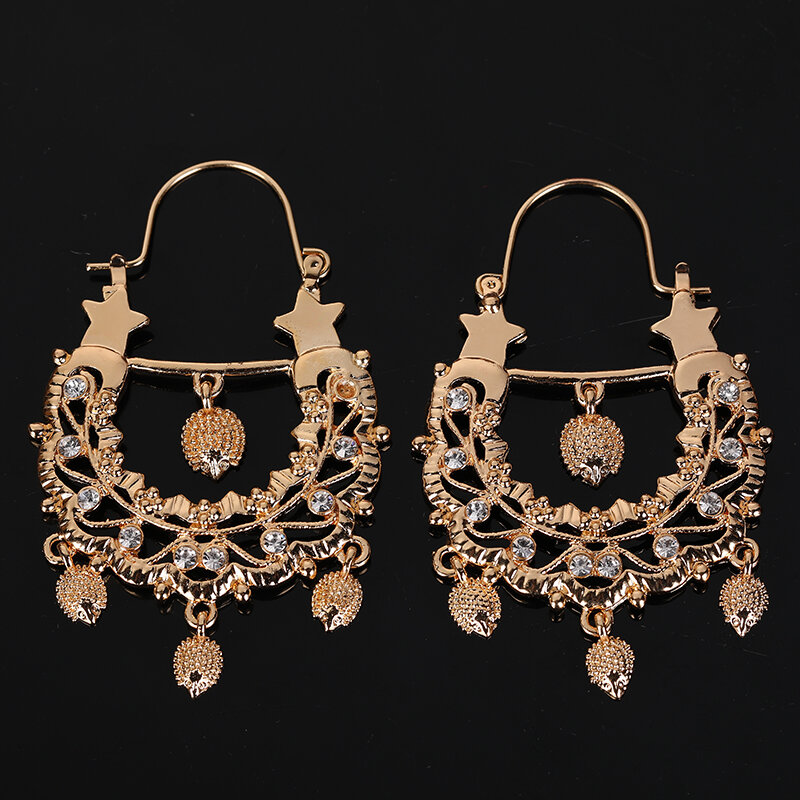 Orecchino da sposa alla moda con forma di riccio orecchini in oro di lusso orecchini pendenti orecchini lunghi dorati