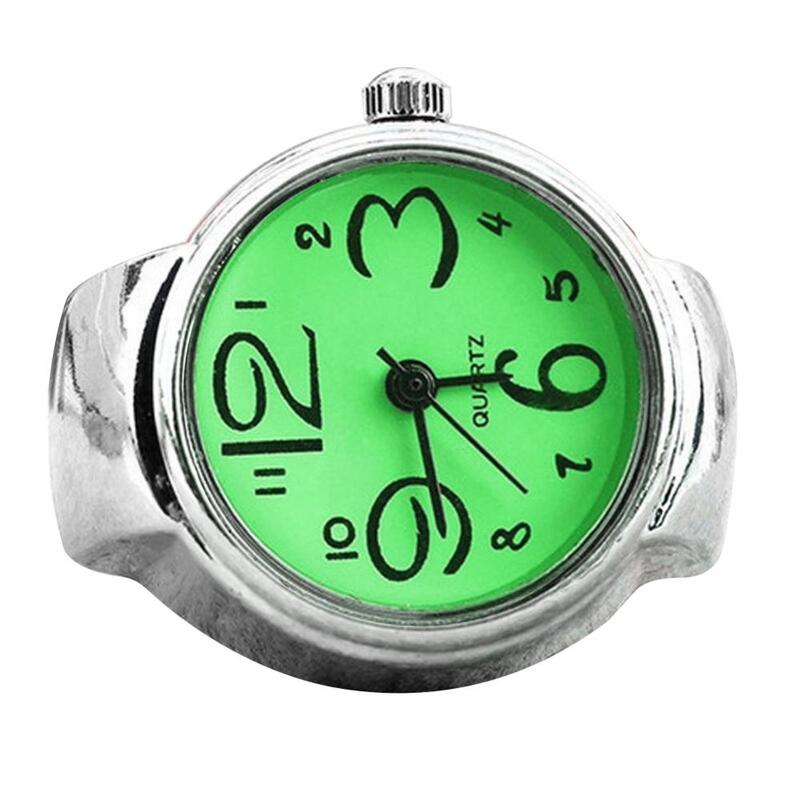 Dropshipping moda ze stali nierdzewnej gumką okrągły kwarcowy analogowy zegarek w pierścionku prezent