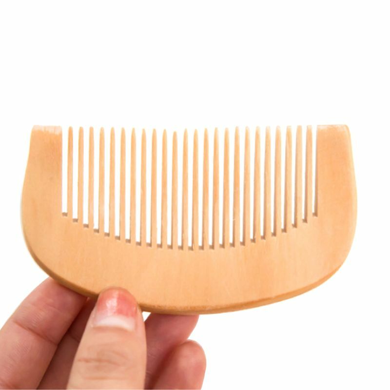 1Pc 8,7 cm Natürliche Pfirsich Holz Verdickt Gebogene Tasche Haar Kamm Massage Anti-Statische Feine-Zahn Salon styling Werkzeug Friseur