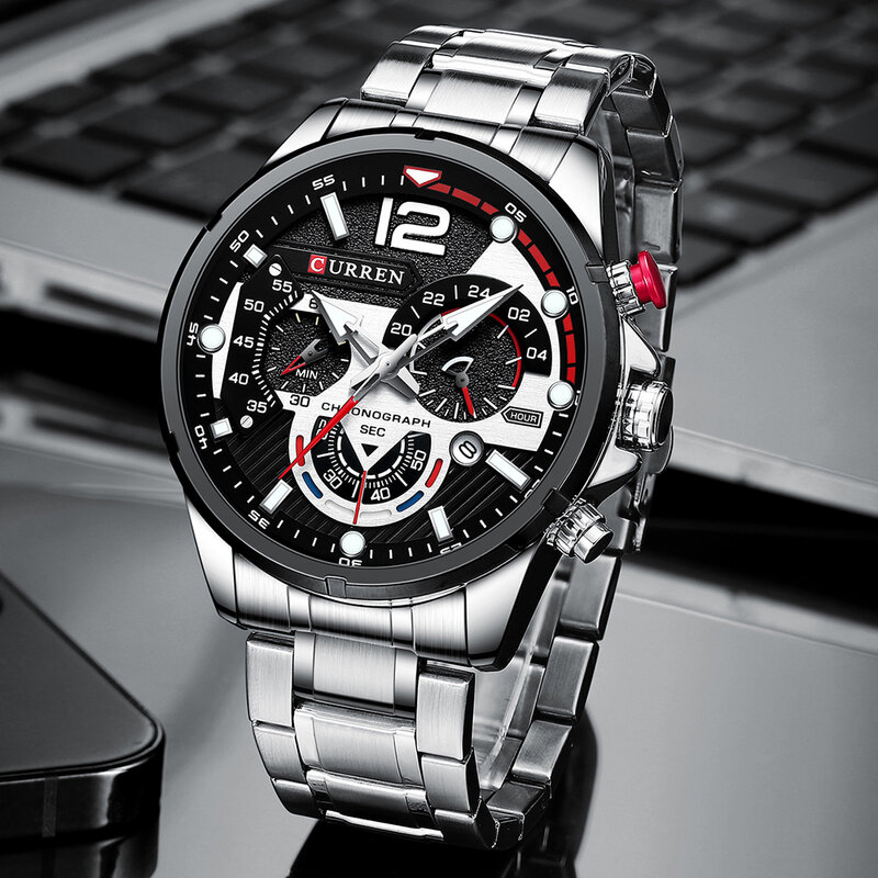 Istro REN-Montre à quartz chronographe étanche en acier inoxydable pour hommes, montres d'affaires décontractées, mode de luxe, nouveau